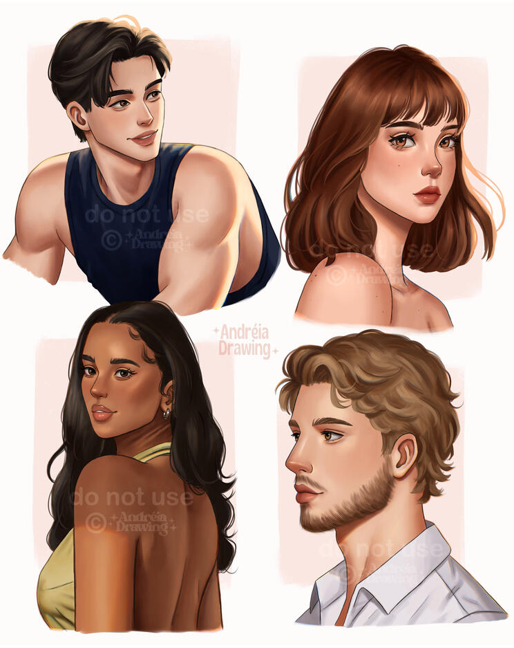 personagens até o busto