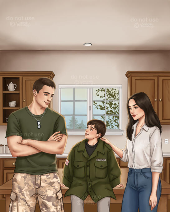 3 personagens meio corpo + cenário