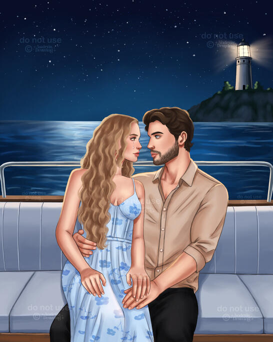 casal meio corpo + cenário